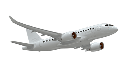 flying airplane isolated on background 3d rendering illustration free png